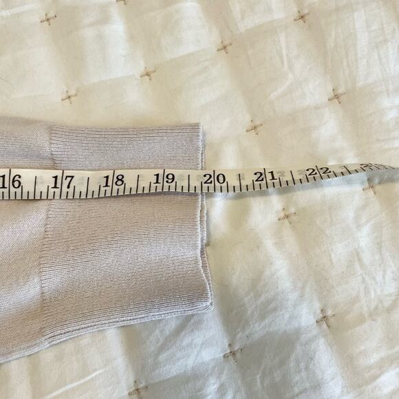 Ann Taylor Fine Gauge Textured Cotton Sweater Women's XL | Ecru | EUC - Picture 9 of 10